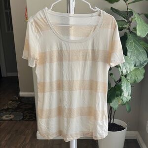 Lululemon Striped Cream and White Women's Top